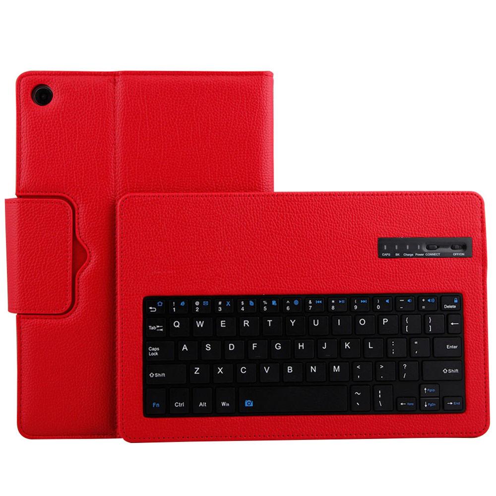 Tablet Case for Huawei MediaPad M5 Pro 10.8 Inch Funda with Bluetooth Keyboard Litchi Pattern Leather Flip Cover for Huawei M5: Red