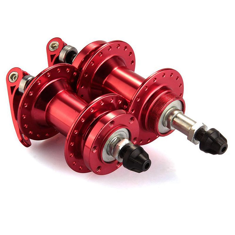 MTB Bike Disc Brake Rear & Front Hubs 36H holes Axle Casette Bearing Hub set Compatible with 5 / 6 / 7 / 8S rotary freewheel red: Default Title