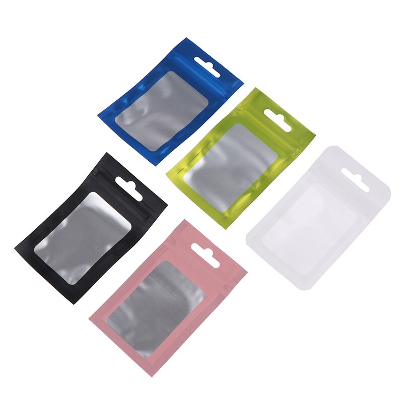 20Pcs/Pack Matte Zip lock Plastic Bag Aluminum Foil Hologram Food Pouch Small Water Proof Zipper Reclosable Pouches 3 Size