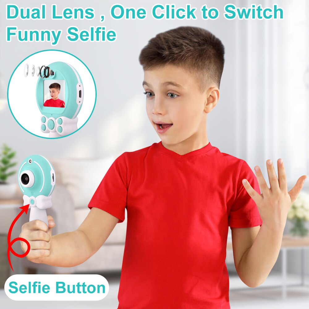 Mini Digitale Selfie Voor Kinderen Thuis Camera Video Voor-en Achterkant Lens Thermografische