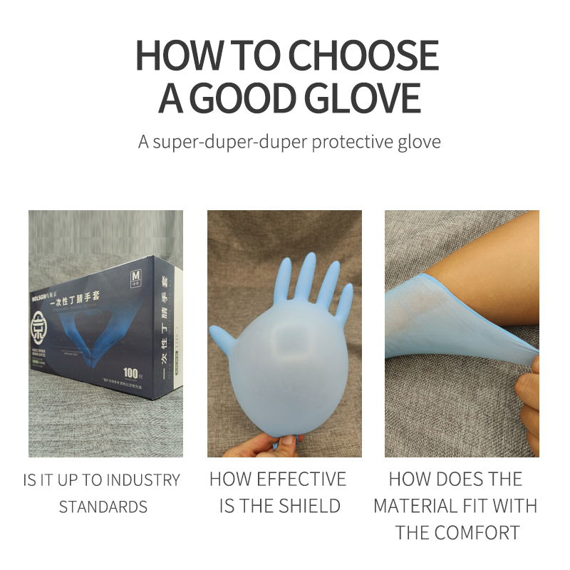 Disposable Nitrile Gloves Durable Laboratory Cleaning Inspection Waterproof Work Protection Kitchen Labor Insurance Blue 10