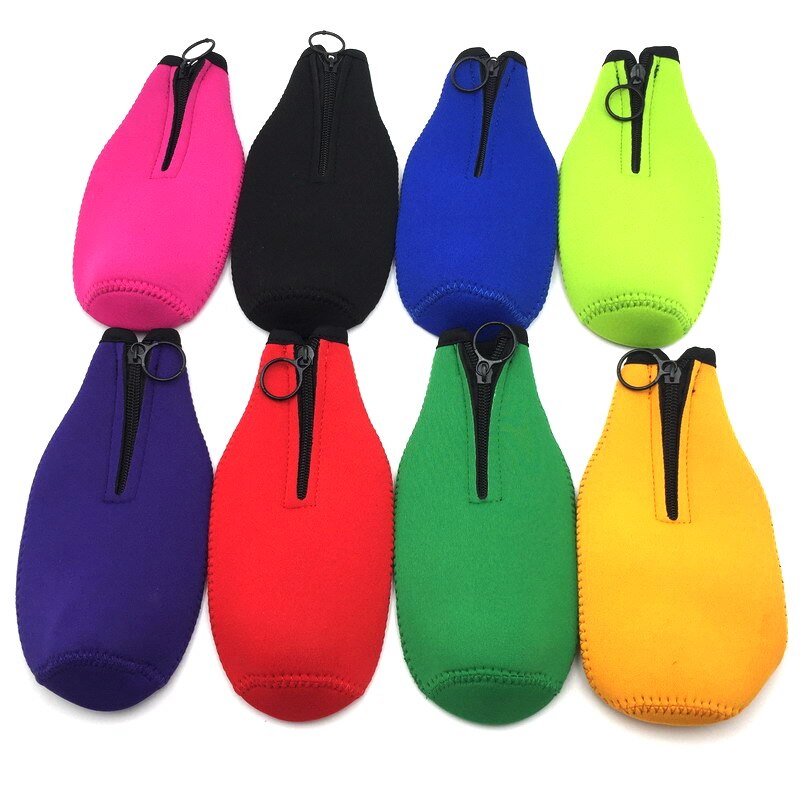 6pcs Beer Bottle Cooler Sleeves with Ring Zipper Collapsible Neoprene Insulators for 12oz 330ml Bottles Party Drink Coolies: Mix Solid colors