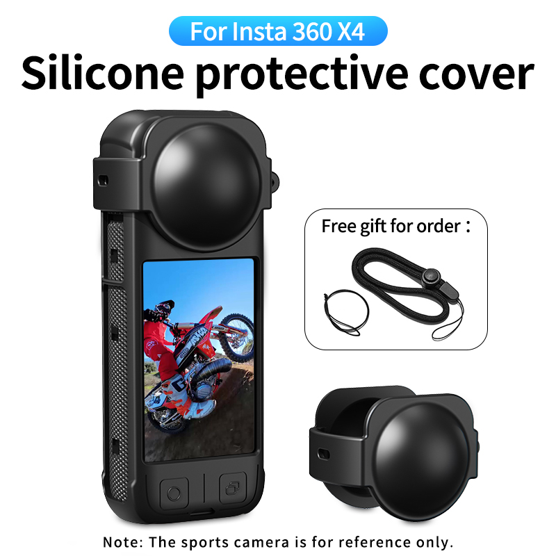 Voor Insta360 X4 Zachte siliconen lensbeschermhoes Panoramacamera Lensdop Screenprotector