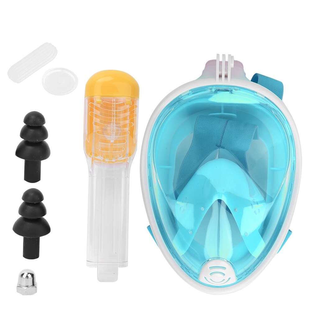 Volwassen Kind Duikbril Onderwater Scuba Anti Fog Volledige Gezicht Duikbril Snorkelen Met Anti-Slip Ring Snorkel Bril voor Gopro: Green S M