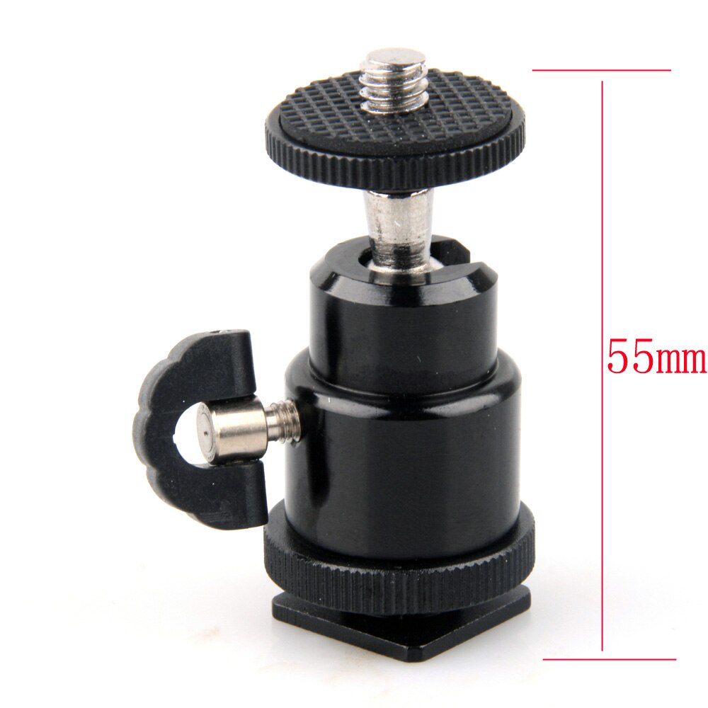 Andoer liga de alumínio fotografia mini bola cabeça 1/4 "montagem com sapato flash para dslr slr dc câmera mini dv monitor etc