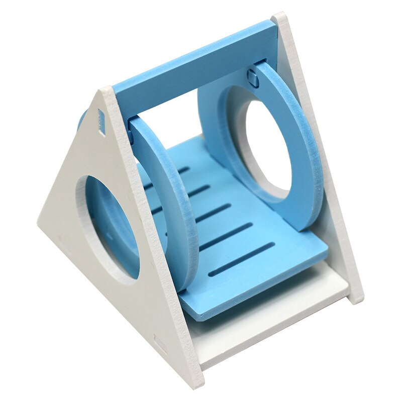 Cage à jouets en bois pour animaux domestiques, Hamster, écureuil, petite balançoire, décoration de jouets colorés, maison suspendue: Blue
