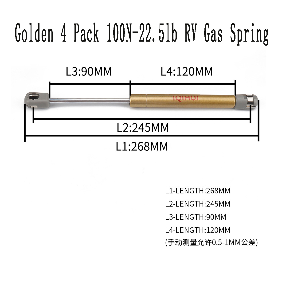 4Pcs/set 100N-22.5lb RV Gas Spring/trailer Gas Spring/support Rod/door Silencer Pad Camper Van Rv Accessories Camper Trailer