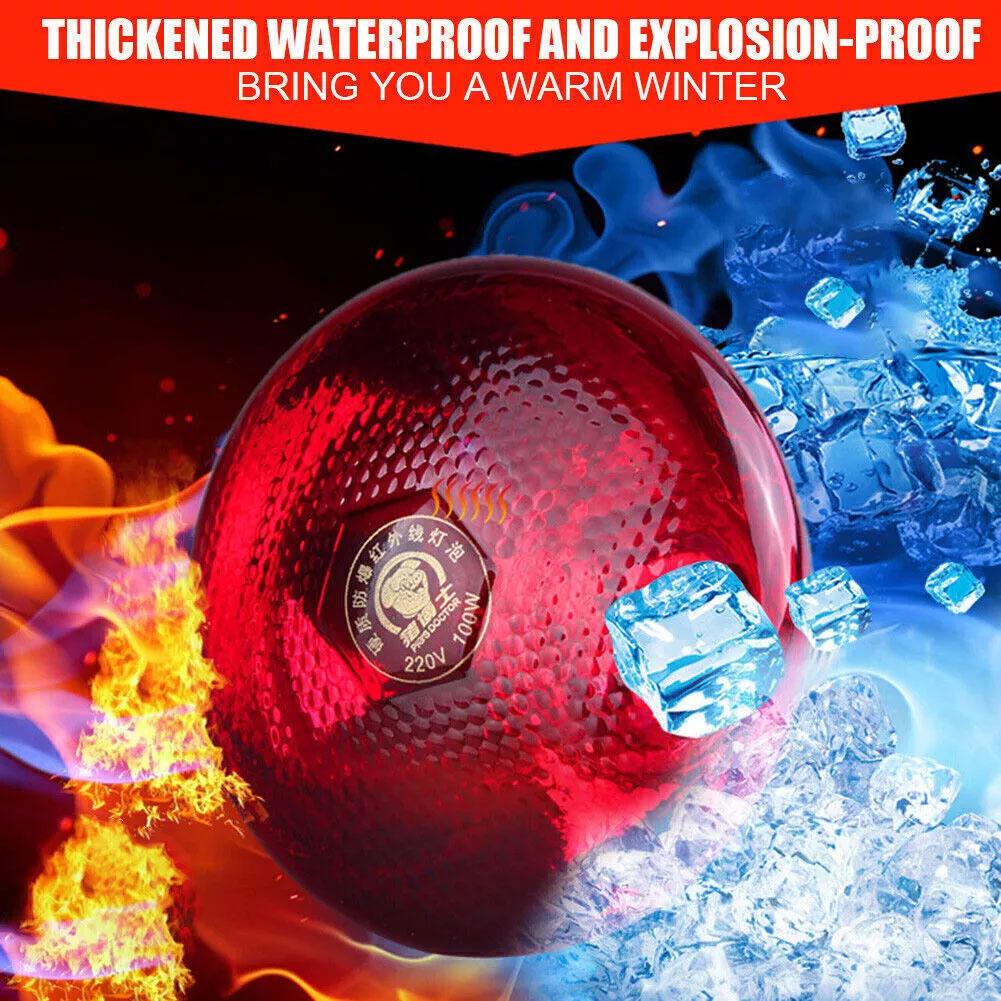 Rode Warmte Gloeilamp Warmte Behoud Lamp Fokken Verwarming Lamp Infrarood Waterdichte Verdikking Baklamp Voor Kuikens Biggen