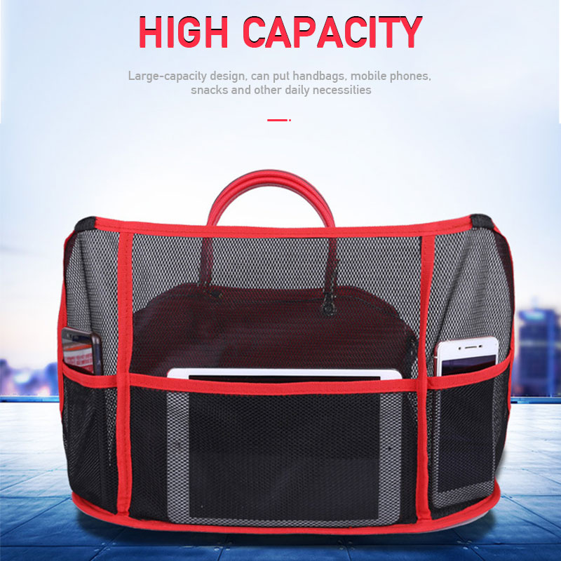 Car Net Pocket Seat Back Mesh Organizer Handbag Holder Net Bag Barrier of Backseat Pet Kid Auto Storage Pouch for Phone Document