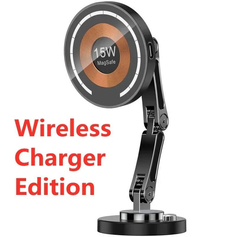 Magnetic Car Wireless Charger Stand Magnet Car Mount Fast Charging Station Phone Holder Bracket For Macsfae iPhone 15 14 13 12: silver