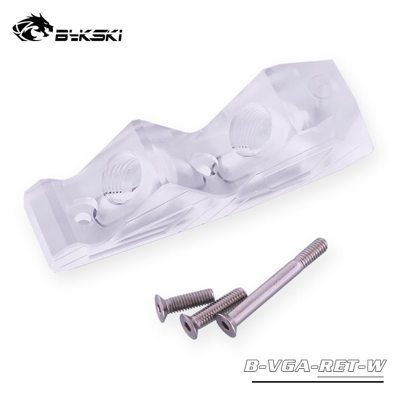 BYKSKI GPU Transparent Terminal Block for Graphics Computer GPU Cooling Water Block Cooler Kit for Acrylic Computer GPU
