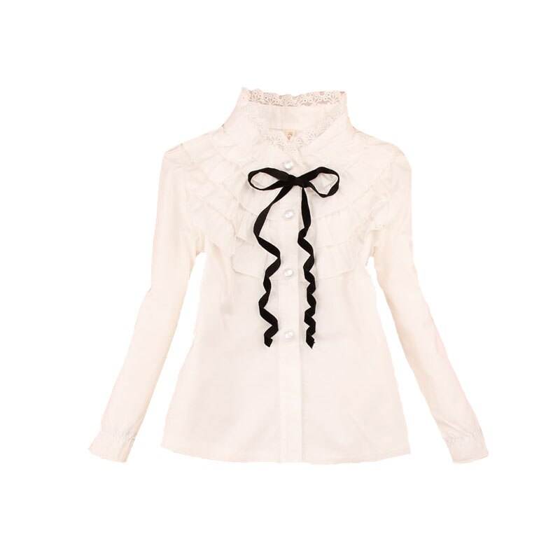Uniformes scolaires blancs pour filles | Blouses pour adolescentes, chemises à col en dentelle longues, pour étudiants, tailles 18M 2 5 7 9 11 12 13 14 ans