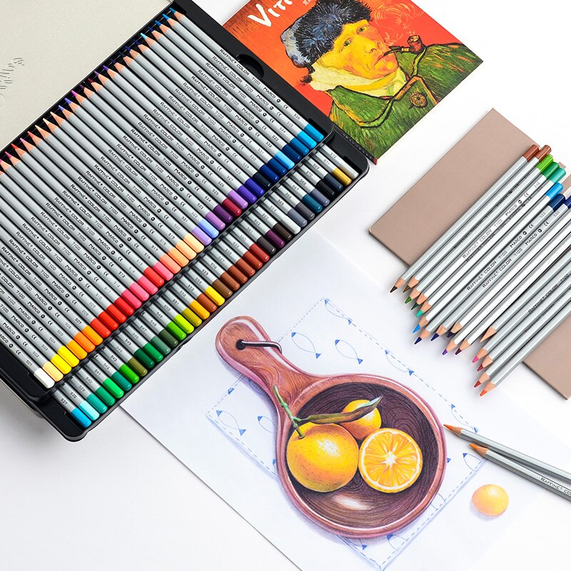 Marco 24/36/48/72Colors Raffine Soft Non-toxic Color Pencil lapis de cor Oil Colored Pencils for School Supplies