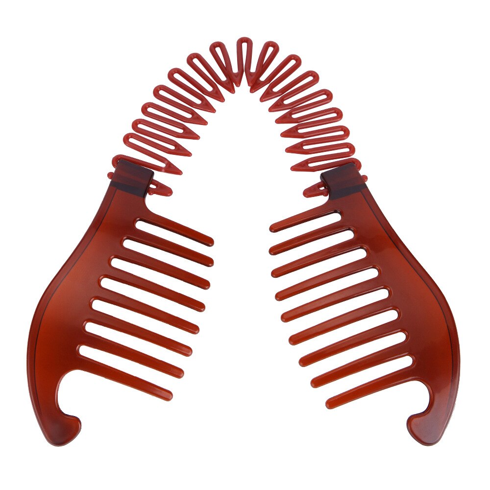 Peine de pelo lateral entrelazado para mujer, Herramienta de sujeción flexible, para Coleta, estilismo de pelo, 1 unidad