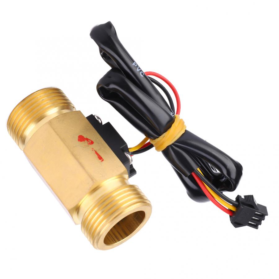 G3/4in Hall Effect Flow Rate Meter Male-Male Thread 1~30L/min Flow Sensor Gauge Liquid Level Sensor