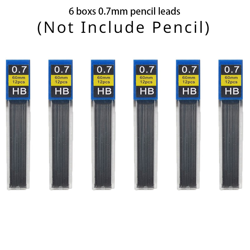 Portaminas de Metal de 0,3/0,5/0,7/0,9/1,3/2,0mm, juego de lápices HB automáticos de dibujo con cables, suministros de arte para escritura escolar y de oficina: Castaño