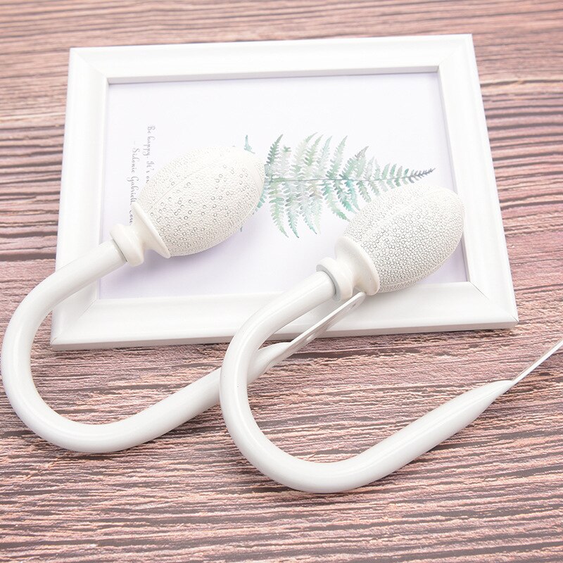 Porte-rideau Rugby avec crochets d&#39;attache, 2 pièces, pour fenêtre, chambre d&#39;enfant, salon, accessoires de décoration: White