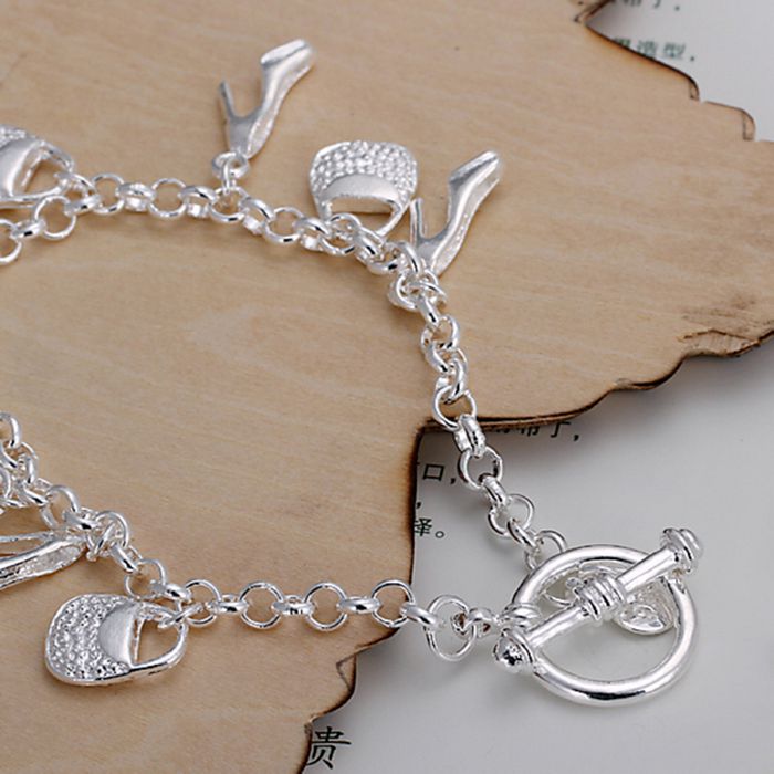 Bracelet silver plated Bracelet silver plated Jewelry Bracelet Hanging Shoe & Package Jewelry iuva LH108