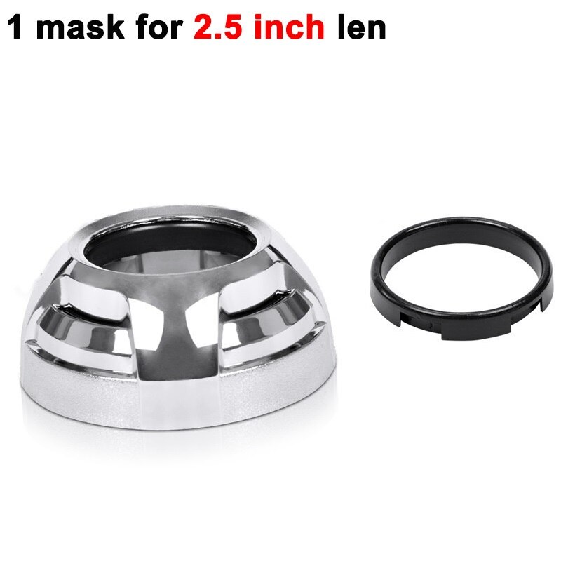 3.0 2.5 Inch Projector Lens Mask Headlight Projector Lenses Shroud For Koito Q5 Hella 3R G5 Bi-Xenon Headlights Lens Masks Refit: 1xKY mask 1x adapter