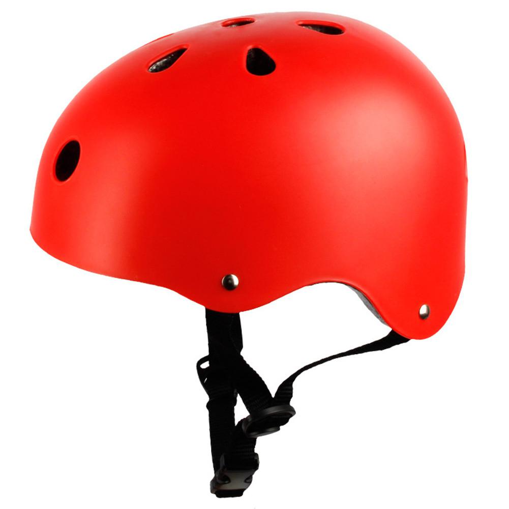 Round Mountain Skate Bike Scooter Stunt Skateboard Bicycle Cycling Crash Strong Road MTB Safety Helmet 3 Size: Matte-red / S