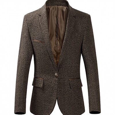 HCXY autumn Business male blazer Casual Blazers Men Formal jacket Popular Men Suit Jackets: Khaki / XXXL