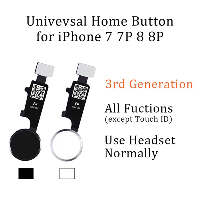 Fixerparts Universele Home Knop Flex Voor iPhone 7 7 plus 8 8 plus met return functie