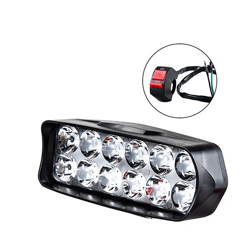 AmmToo Motorcycle Headlight LED Fog Spotlight 4WD 16LED For Car Motorcycle Tractor Light Off Road SUV Working Lamp ATV 12V 24V: 12LED switch