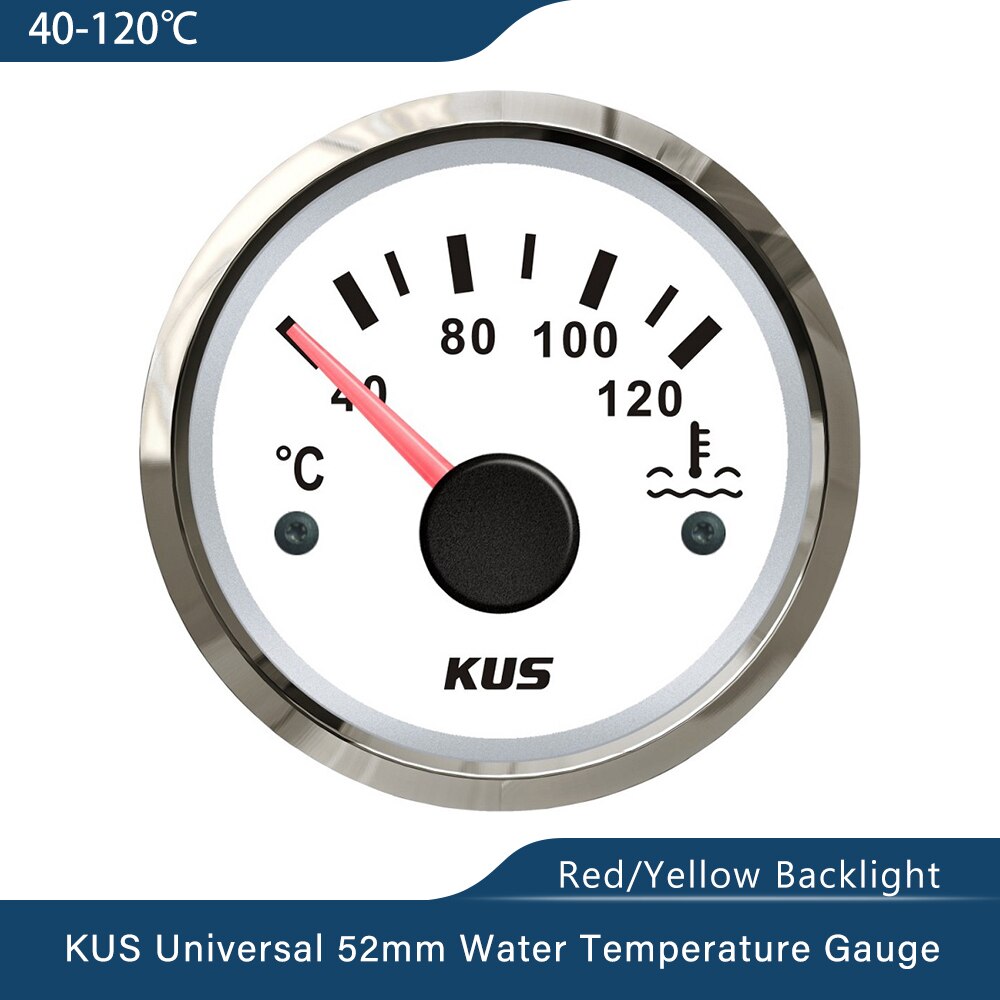 KUS Water Temperature Gauge – Analogue, 40-120°C, For Boat Marine Truck (40119)