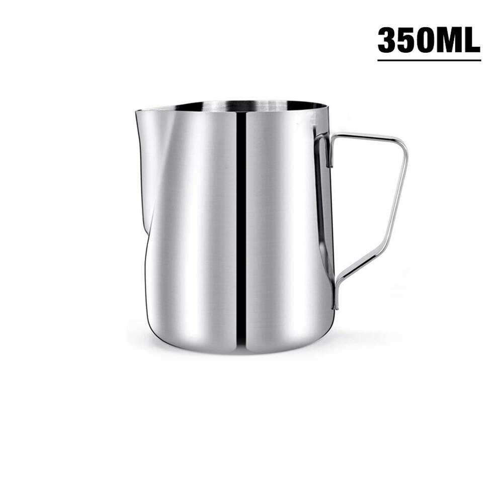 Stainless Steel Milk Jug Frother Coffee Latte Container Metal Pitcher Mug Cup Kitchen Milk Tool 350ml/600ml/1000ml: 350ml