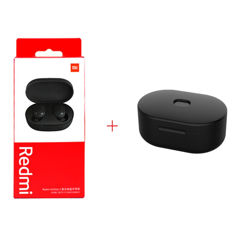 Xiaomi Redmi Airdots 2 TWS auricular inalámbrico bluetooth 5,0 auricular estéreo reducción de ruido Micrófono auriculares de Control de voz: Add Black Case