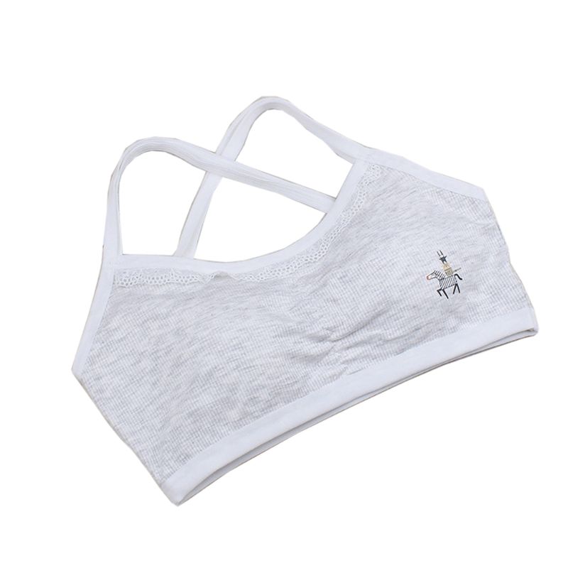 1PC Cotton Baby Girls Bras Solid Color Young Girls Underwear For Sport  Wireless Small Training Puberty Bras Undergarment Clothes