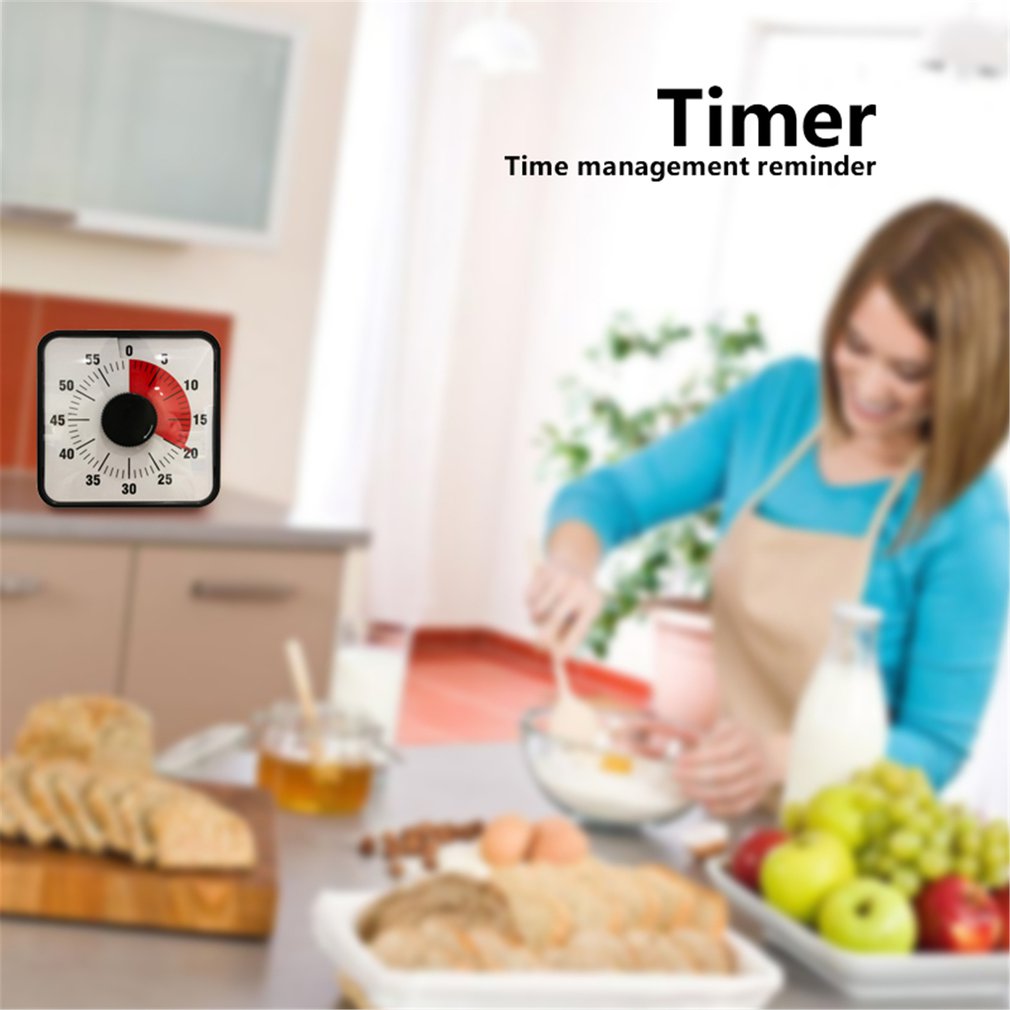Timer Alarm Clock Alarm Clock Kitchen Timer 60-Minute Mechanical Visual Cooking Timer Time Management Reminde
