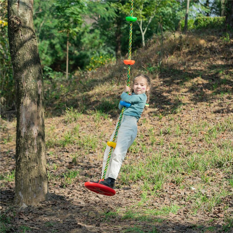 Barre de balançoire trapèze en bois pour enfants avec anneaux en plastique anneaux de gymnastique pour aire de jeux extérieure intérieure