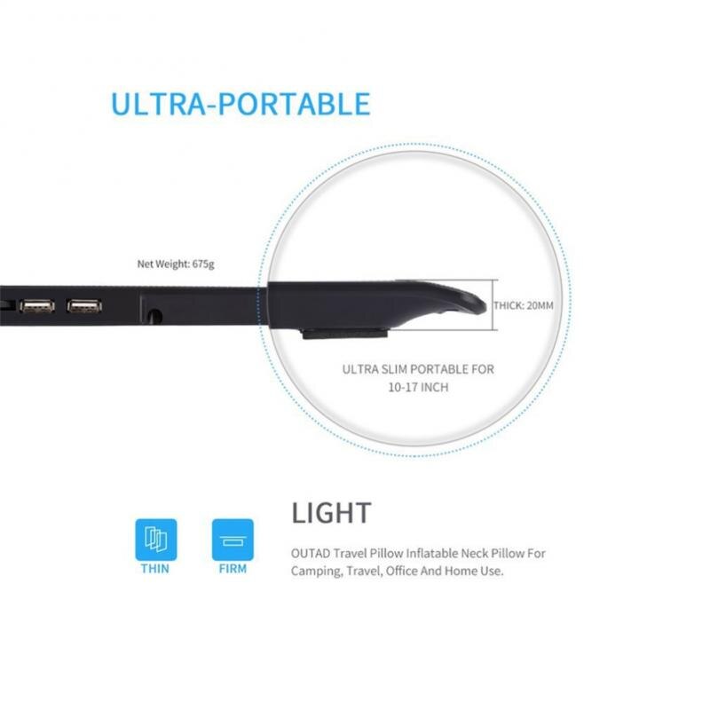super stum 6 vifter laptop-kjøler 2 usb-grensesnitt laptop-vifter utgangspunkt tallerken stille kjøler