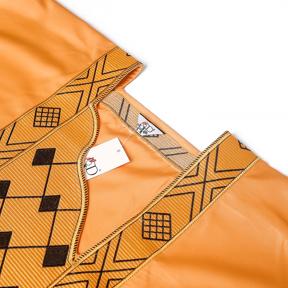 H&amp;d afrikansk kjole til menn kjortel skjorte bukser sett lange armer topper broderi agbada boubou afrikansk tradisjonelle klær 3 stk sett