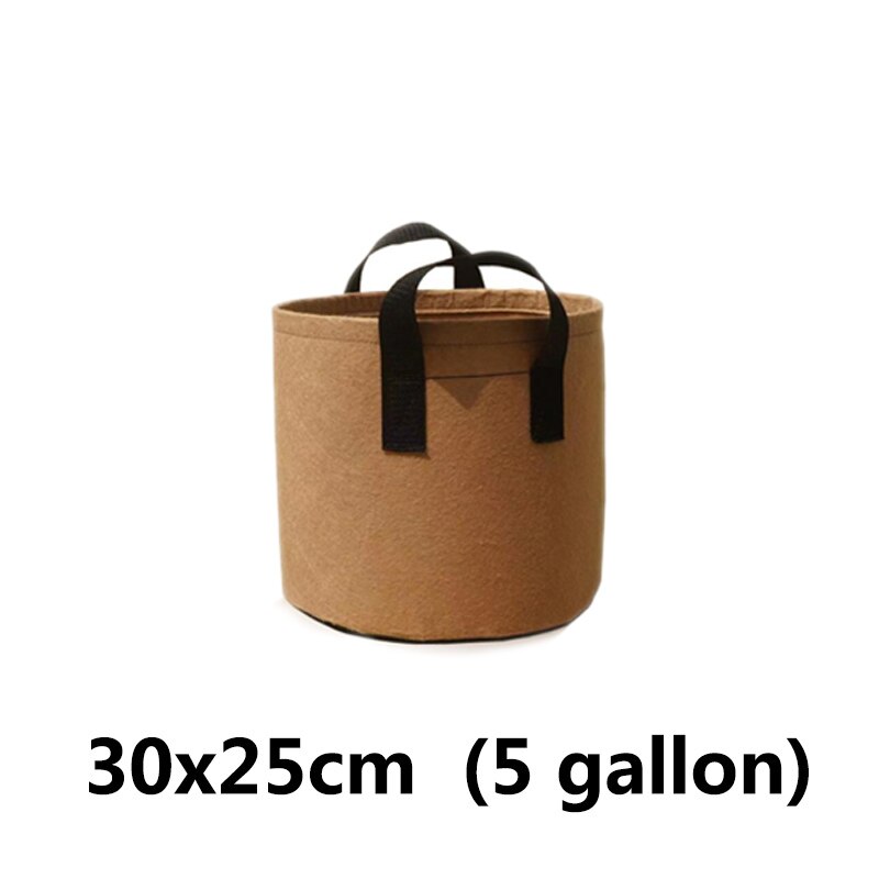 2 5 gallon plante vokseposer 7 gallon 10 gallon pot kartoffel træ blomster frugt haveredskaber have træ stof potter plante: Brun 5 gallon