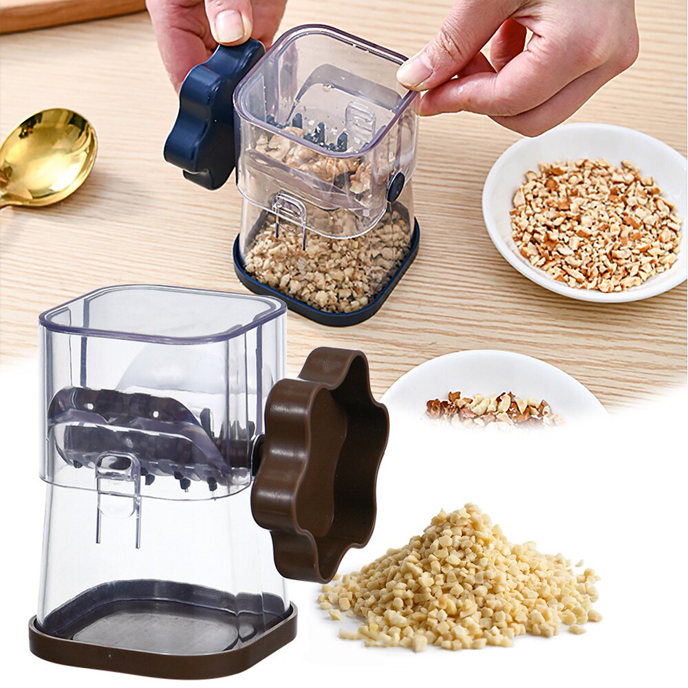 Manual Nut Grinder Multifunctional Dried Fruit Crusher Peanut Masher Nut Chopper Coffee Grinding Device Kitchen Tools: Brown