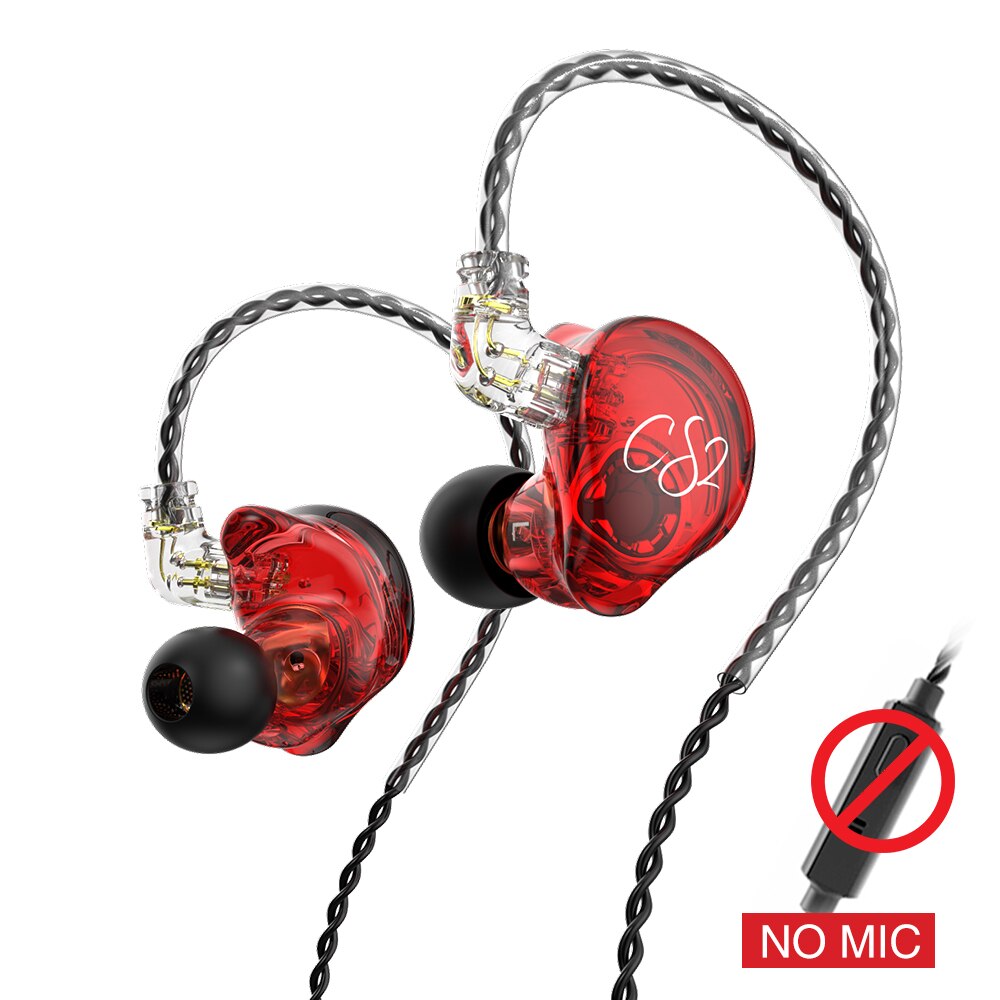 Trn - cs2 dynamic in-ear-kopfhörer, hifi-musik, sport-iem-ohrhörer, headset mit abnehmbarem kabel , 2- pin-kabel, trn-  mt1 v90 st1 cs1 edx pro