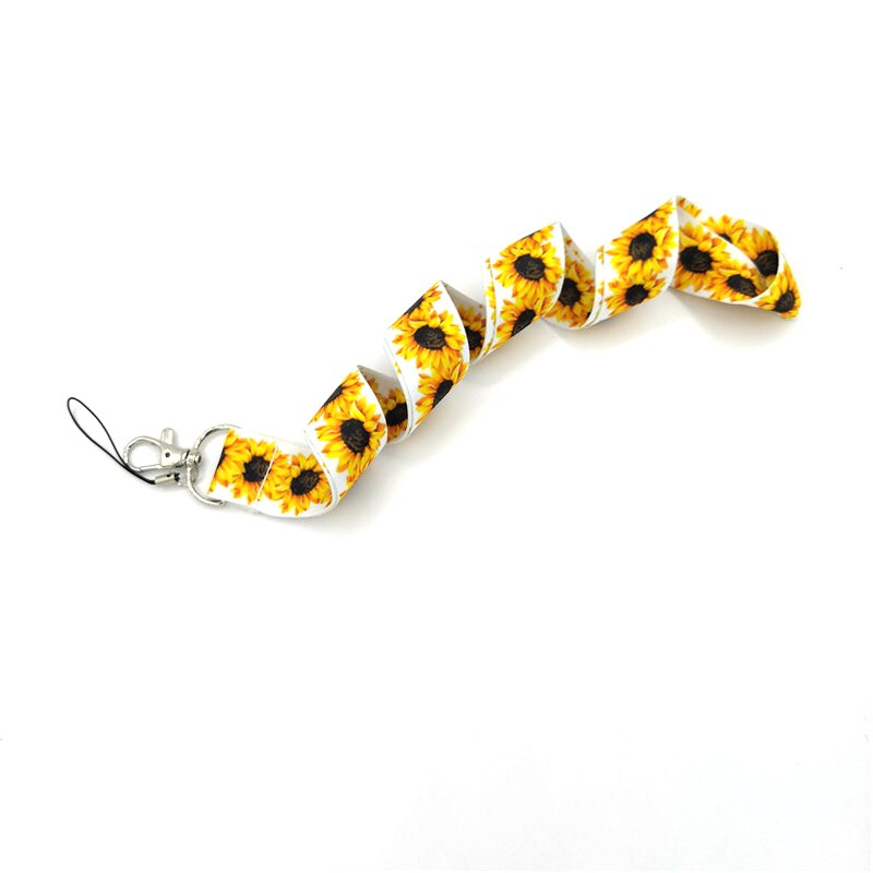 Zonnebloemen Neck Strap Lanyard Voor Sleutels Tags Id Werk Verpleegkundige Kaart Badge Houder Mobiele Bandjes Telefoon Touw Sleutelhanger Keycord Lint