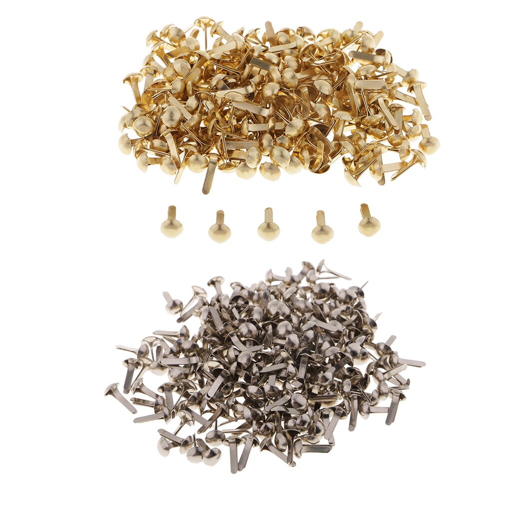 400x Ronde Kop Metalen Brad Papier Sluiting Voor Scrapbooking Papier