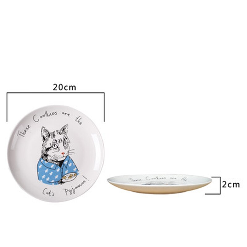 Cartoon animals Ceramic Dinner Plates White Porcelain Tray Dishes For Restaurant Serving Steak Dessert Food Plate For Party