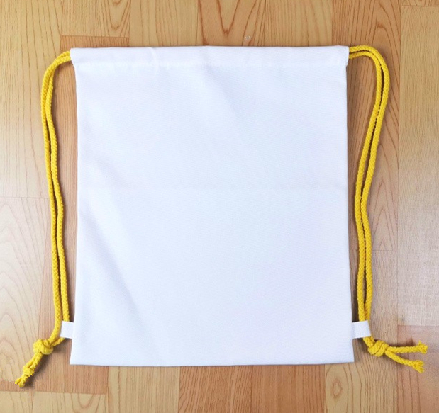 6 stk/parti gør-det-selv blankt sublimeringsprodukt lærred dobbeltskuldret rygsæk, enkel taske med snoretræk: Gul