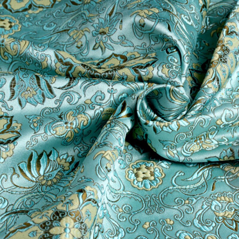ViaPhil-tela Jacquard con brocado de flor azul Lago, tela de 50x72cm, tela de vestir, mobiliario para tapizar material