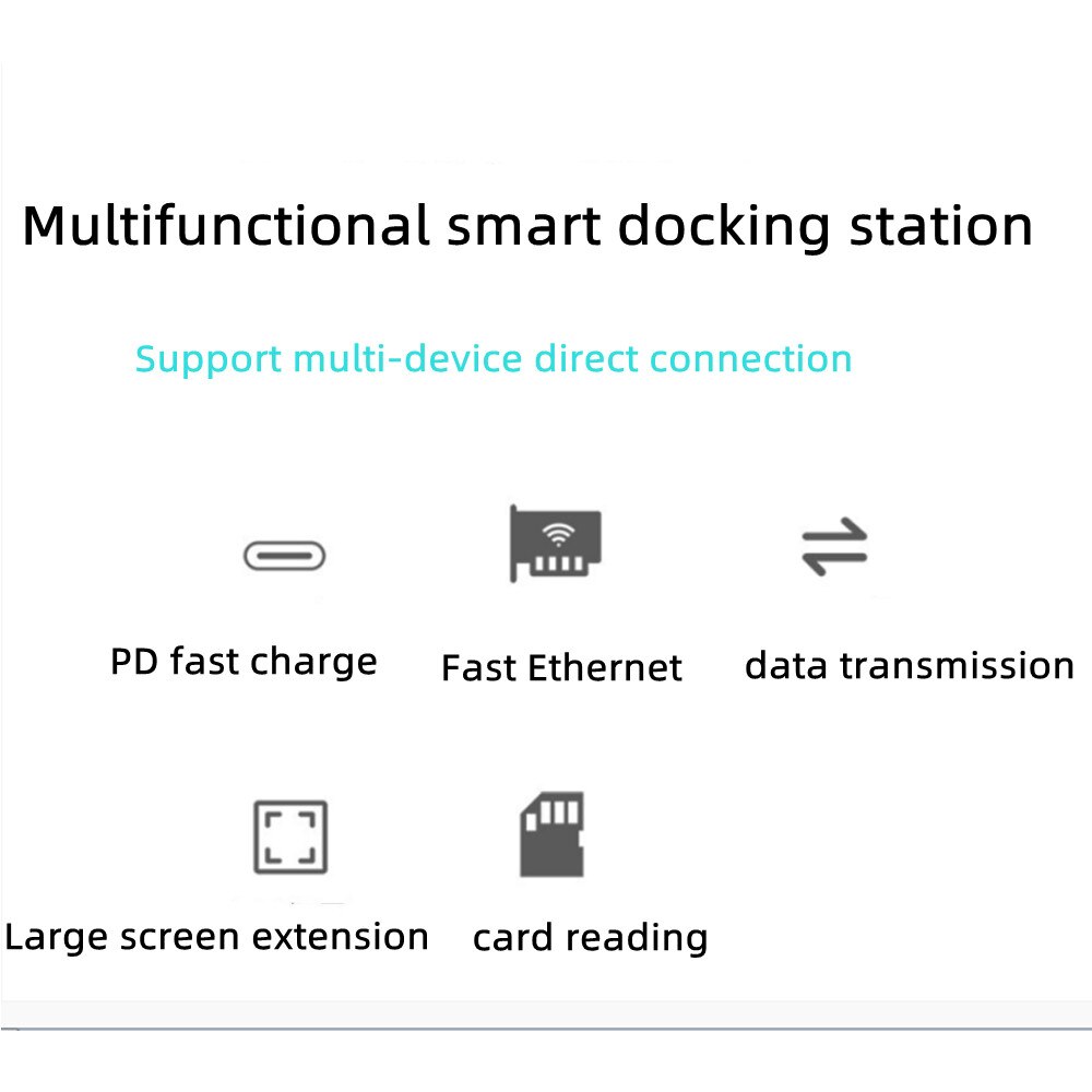 USB3.0 1080P 8-In-1 Type-C Docking Station, usb Hub Naar Hdmi + RJ45 + Pd + USB3.0 Docking Hub, 4K Hd, pd Snel Opladen.