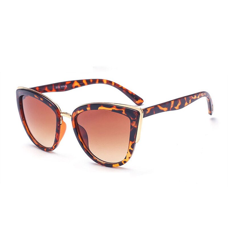 Retro cat eye solbriller kvinder vintage solbriller lunette de soleil femme zonnebril dames: Leopard
