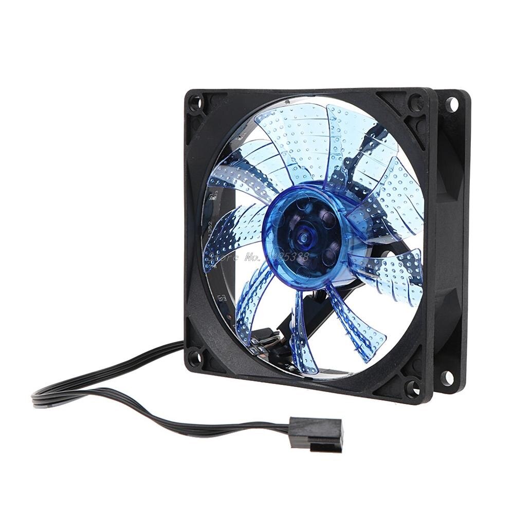 90mm LED Light 3pin PC Desktop Computer Case Cooling Cooler Fan Low Noise 9025