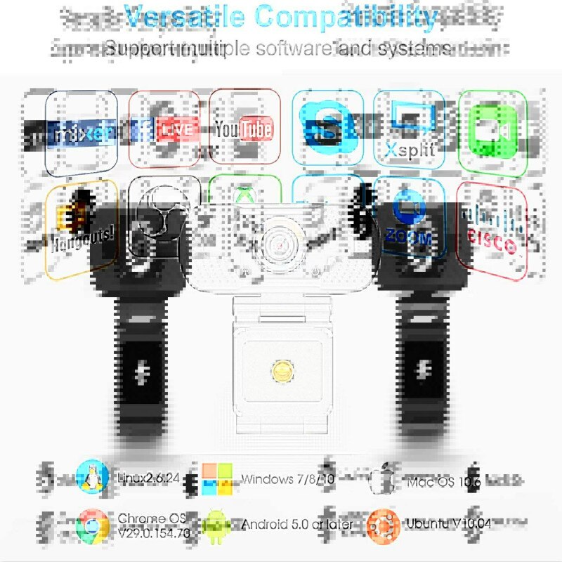 Caméra haute définition avec microphone ordinateur un-en-un cours en ligne apprentissage vidéo réunion 1080P matériel de diffusion en direct