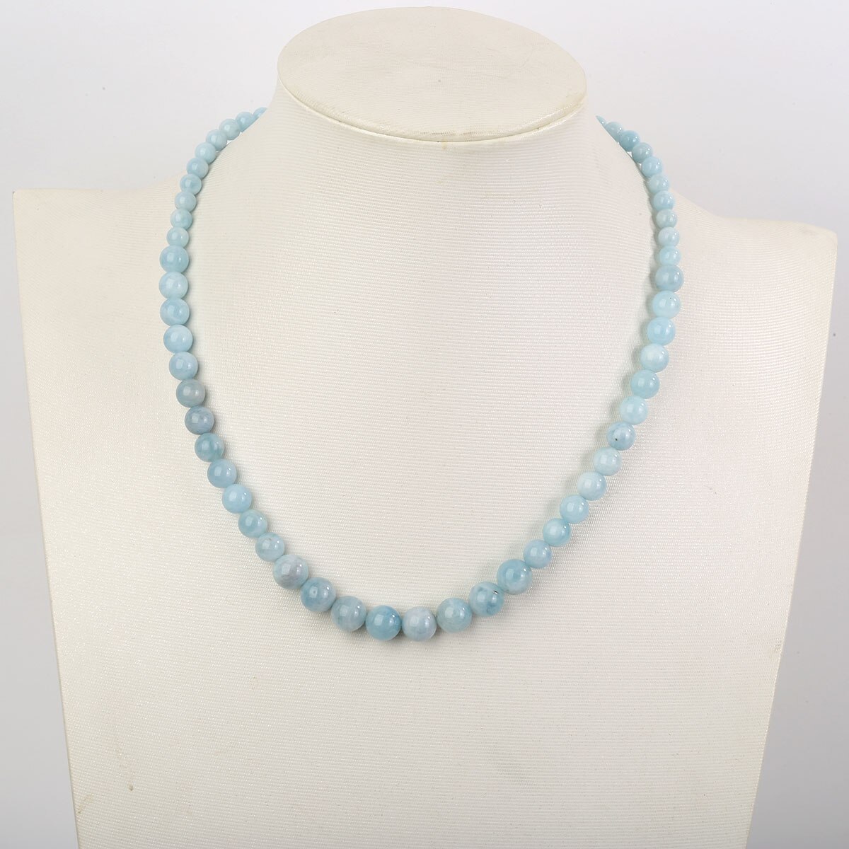 YACQ 925 Sterling Zilver Natuurlijke Aquamarijn 6 8 10mm Choker Ketting Dangle Oorbellen Sets Handgemaakte Sieraden Voor Vrouwen mom