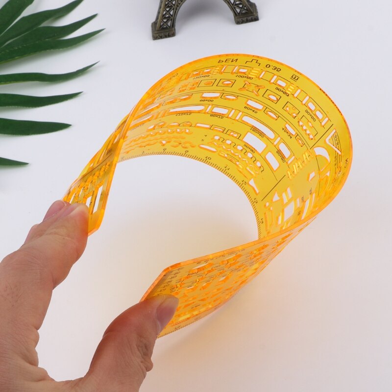 Architectural Template Ruler Drawing Stencil Measuring Tool Student R9UB