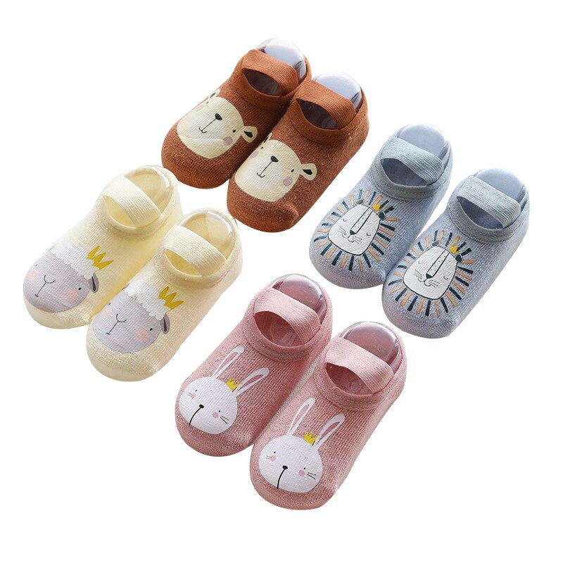 1 Pairs Pasgeboren Peuter Jongens Meisjes Anti-Slip Peuter Schoenen Sokken Baby Sokken Leuke Cartoon Dieren Floor sokken